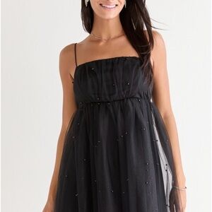 Elegant Black Beaded Dress